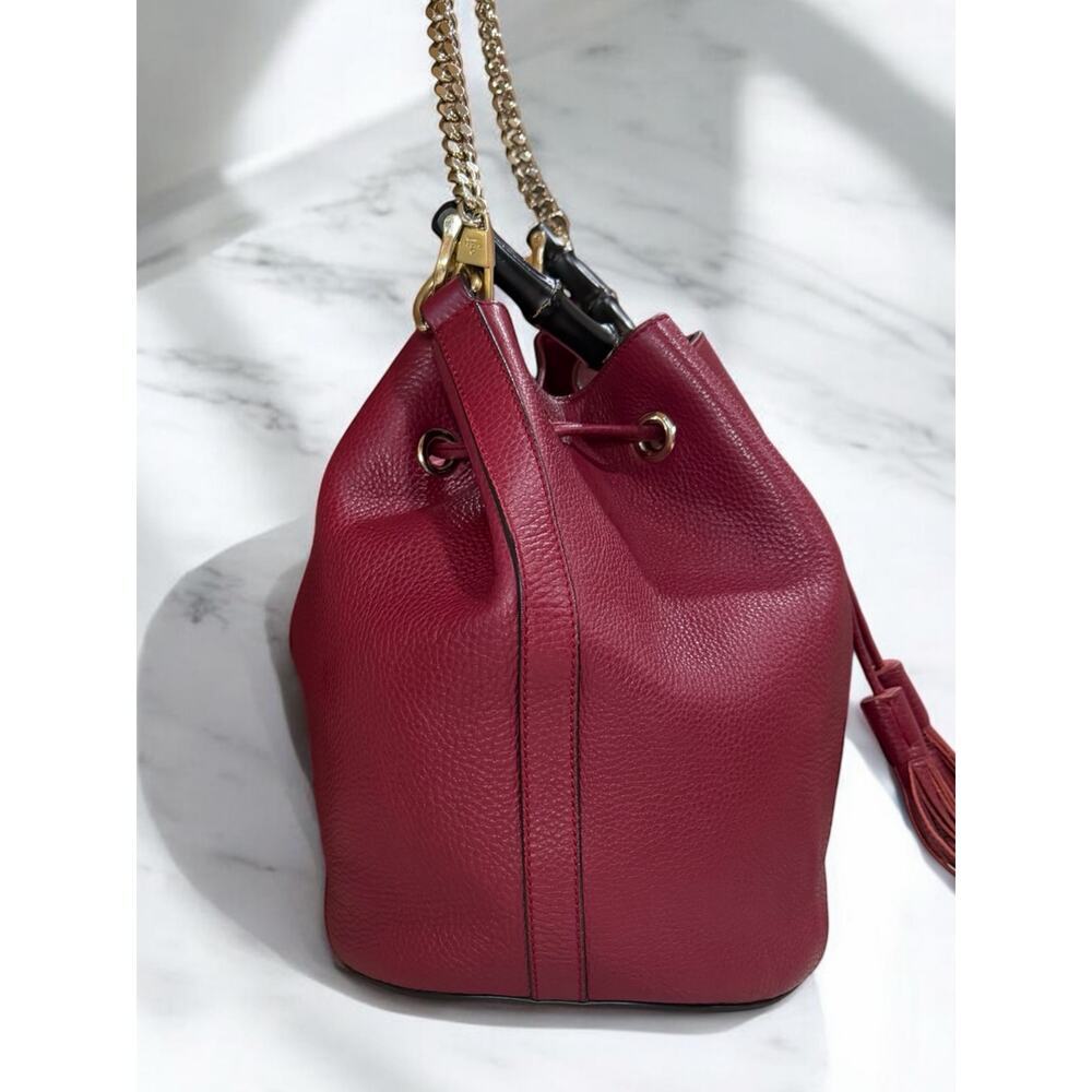 GUCCI Miss Bamboo Pebble Calfskin Bucket Bag - Picture 4 of 16